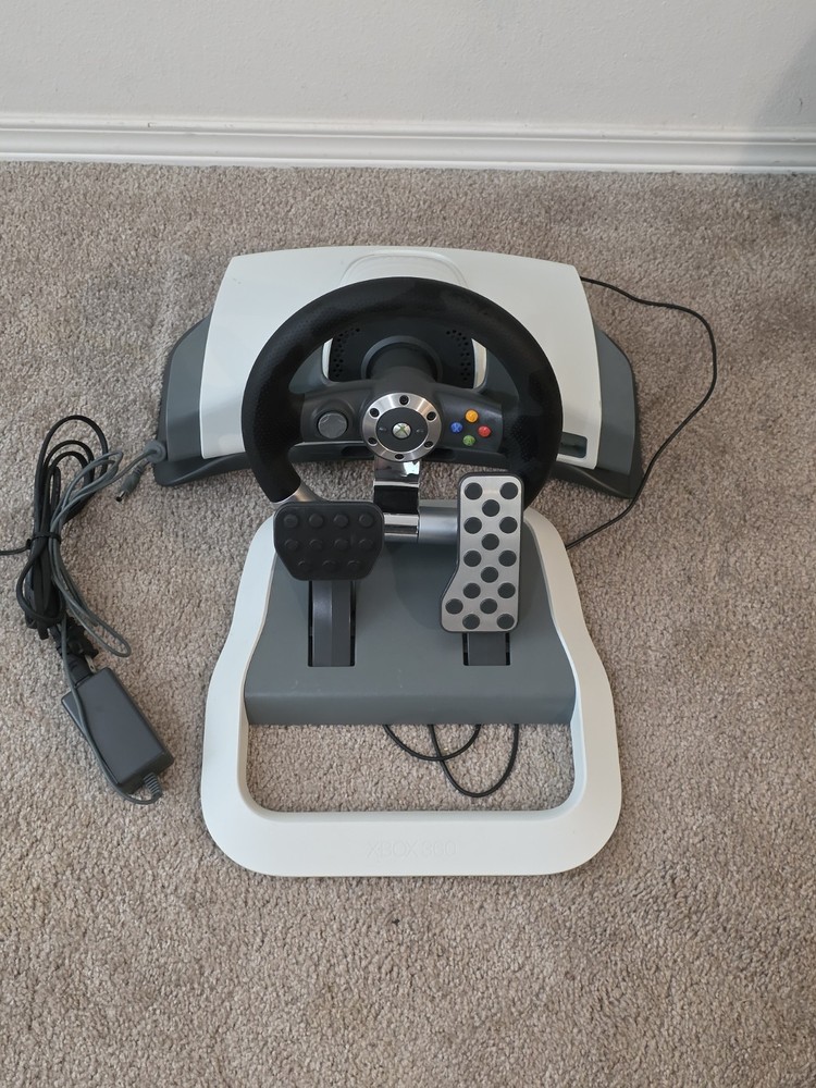 Xbox 360 Wireless Racing Wheel with Pedals and Clam Shell