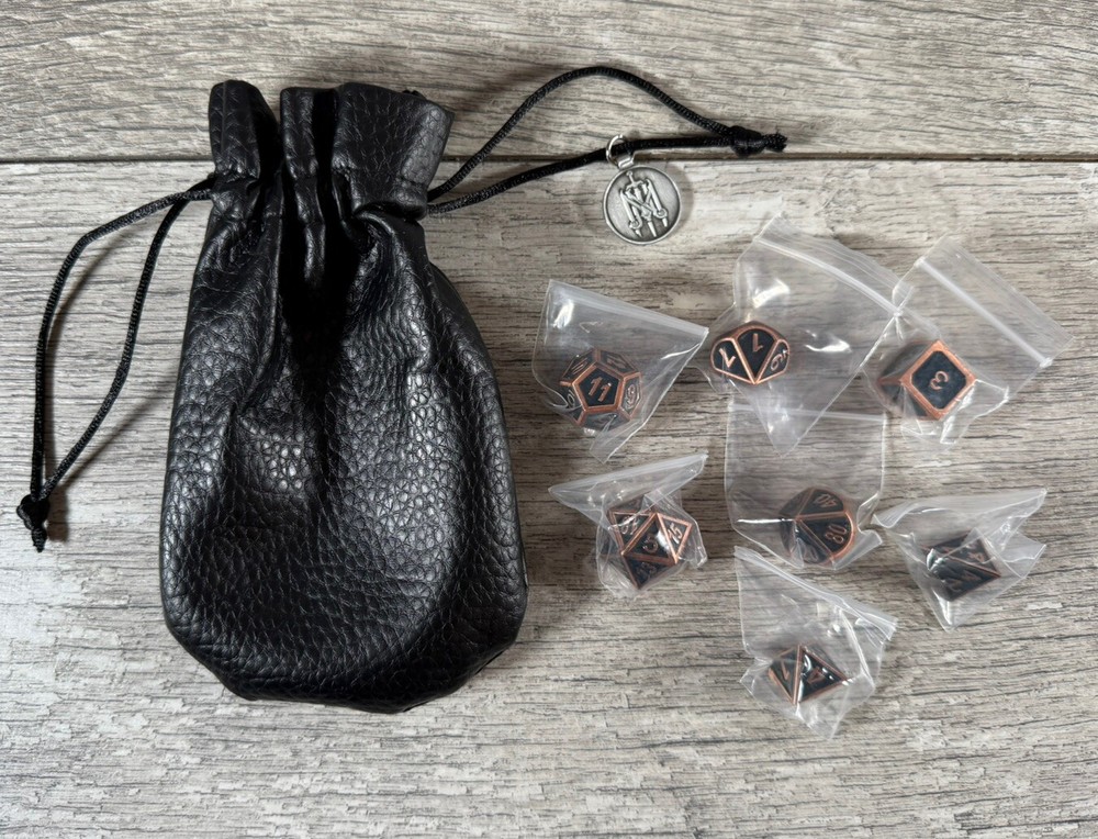 Critical Role Live Show Exclusive Copper Dice Black Leather Bag/Pouch RARE