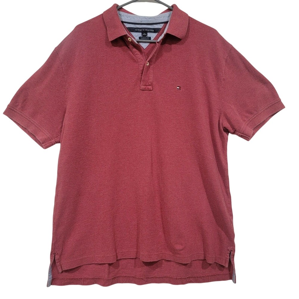Tommy Hilfiger Men's Large Classic Fit Golf Polo Sporty Patriotic Athleisure Top