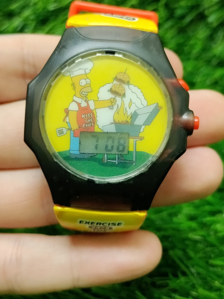 Simpsons Burger King Exercise Curl #428 Talking Toy Wristwatch for Kids