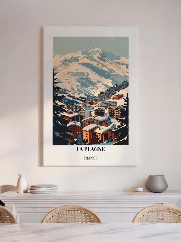 Charming La Plagne France Travel Poster for Alpine Adventures