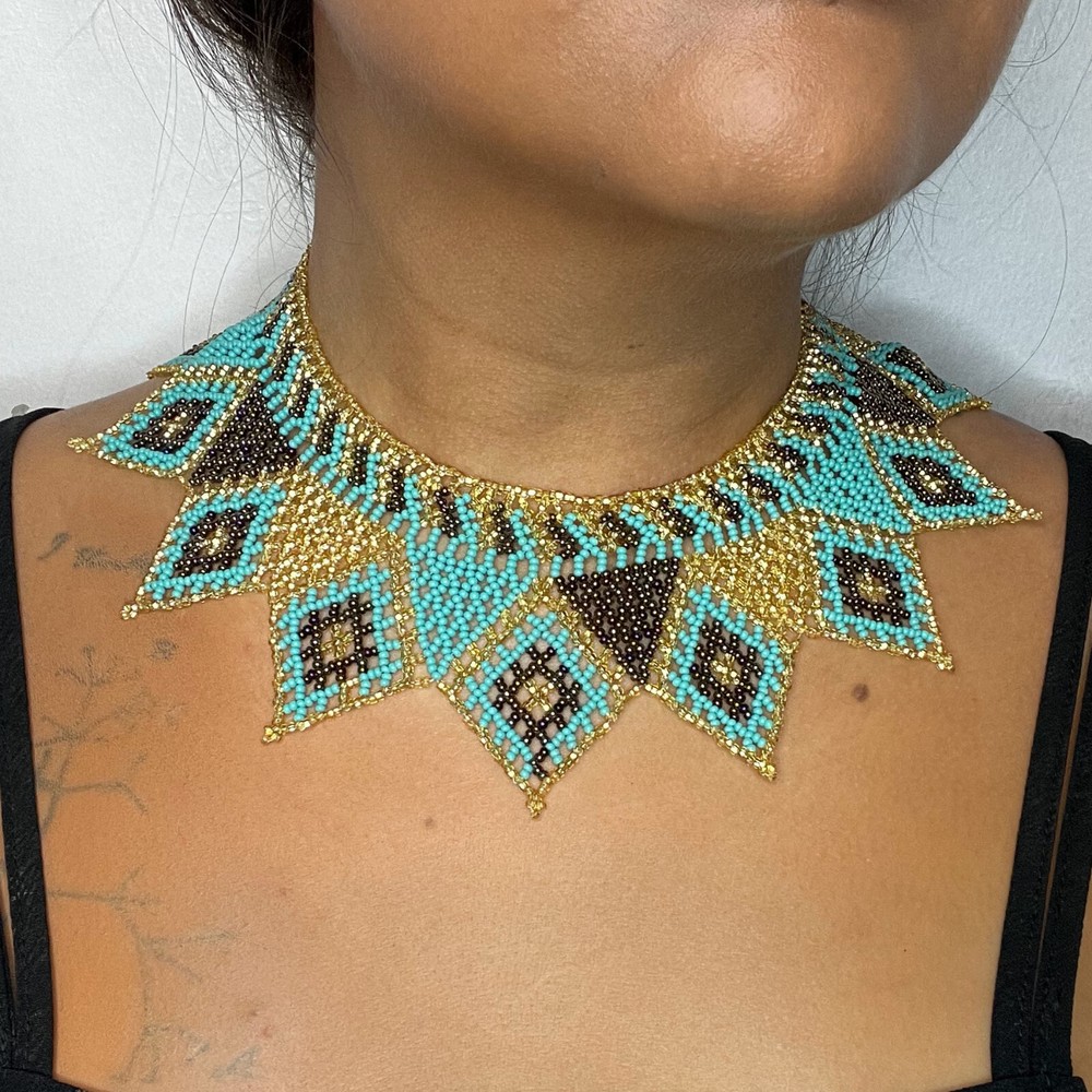 Bead Necklace | Handmade in Mexico | Aztec Necklace | Beaded Choker | Ethnic 54