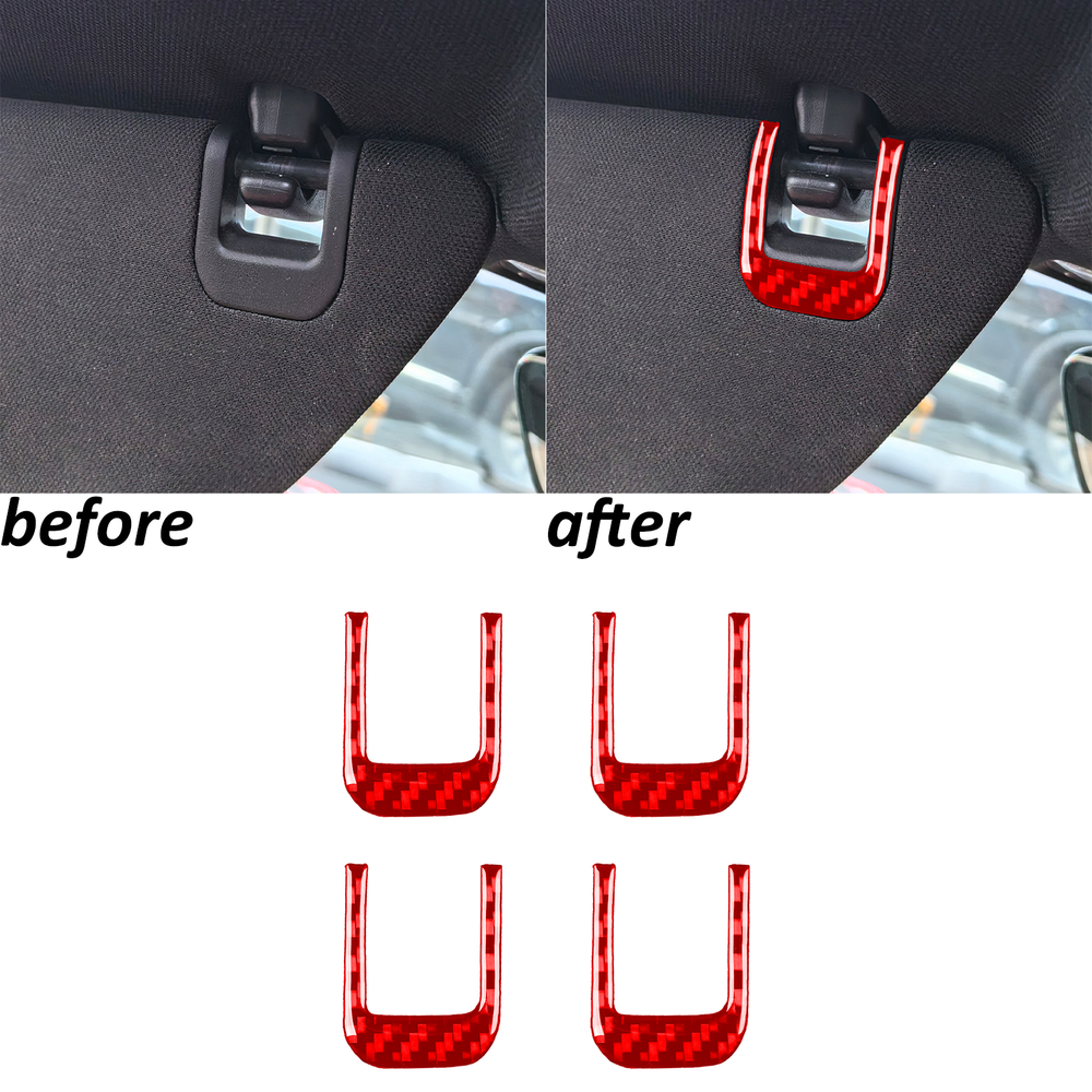 Red Carbon Fiber Interior Roof Sun Visor Trim For Chevrolet Corvette C8 2020-25