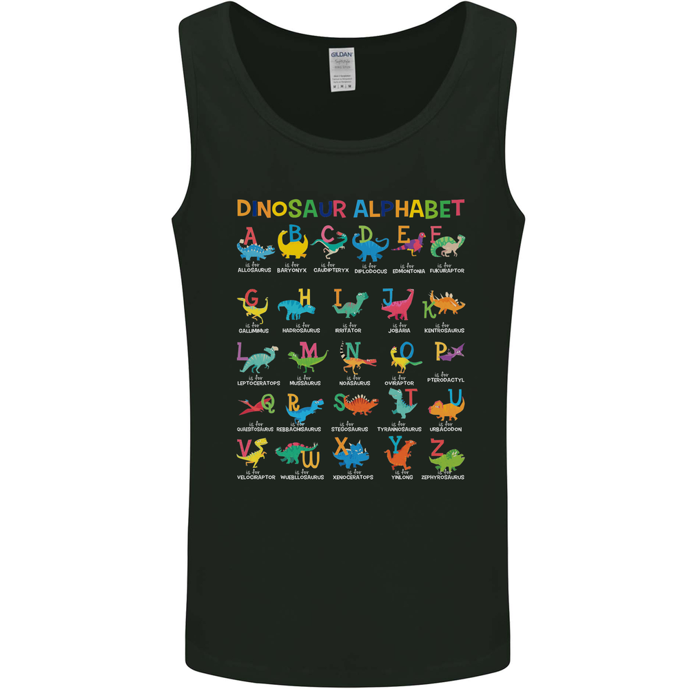 Dinosaur Alphabet T-Rex Funny Mens Vest Tank Top