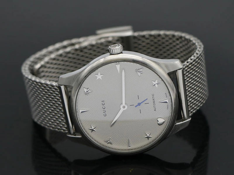 Gucci Unisex G-timeless 38mm Mesh Bracelet Steel Case Automatic Watch YA126330