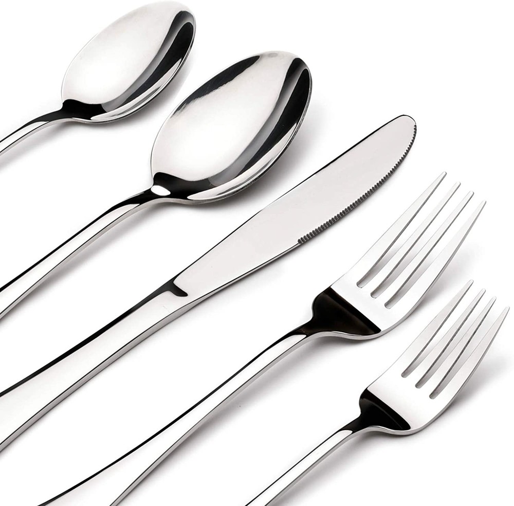 60 Piece Silverware Set for 12, Heavy Duty Stainless Steel Flatware Utensils ...