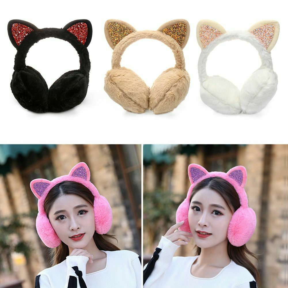 Earflap Women Girls for Cold Weather Winter Warm Earmuffs Cat Ears Ear Warmers