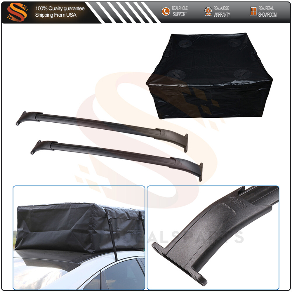 Aluminum Cross Bar + Luggage bag For 15-20 Tahoe Suburban Yukon Black Roof Rack