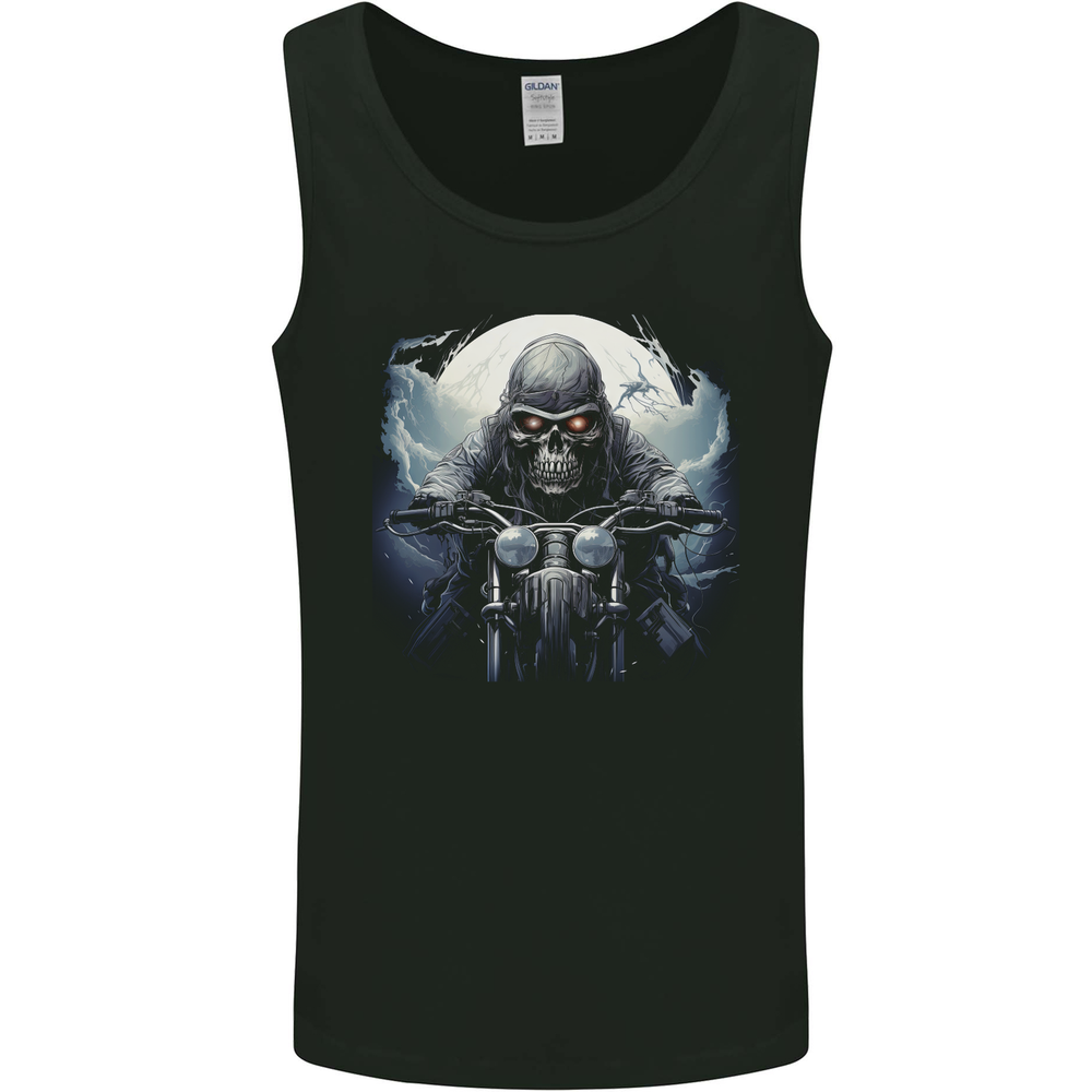 Skull Biker Motorcycle Motorbike Grim Reaper 22 Mens Vest Tank Top