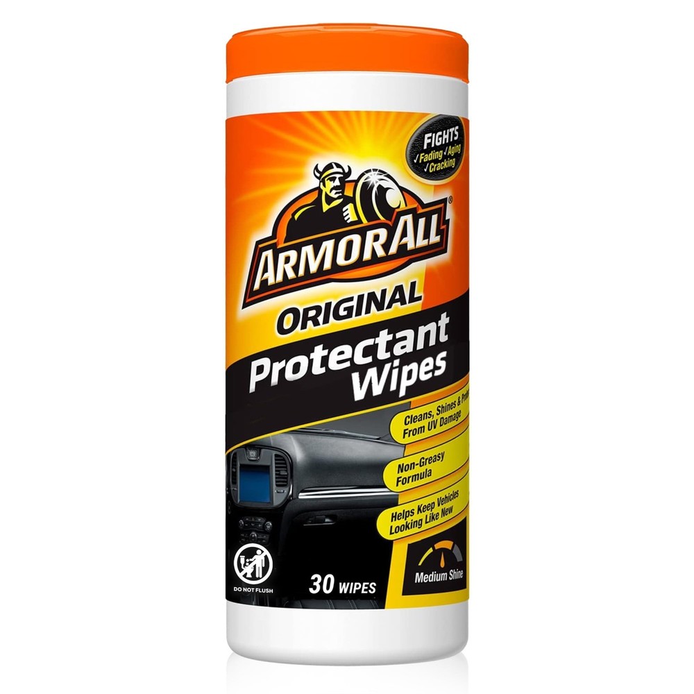Armor Original Plastic-Rubber Protectant Interior Cleaner Wipes 30ct 6-Pack