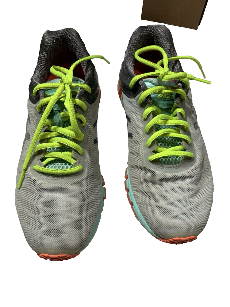 Asics Womens Gel Quantum 180 T5J7N Sneaker Running Shoes Gray Green Size 6.5