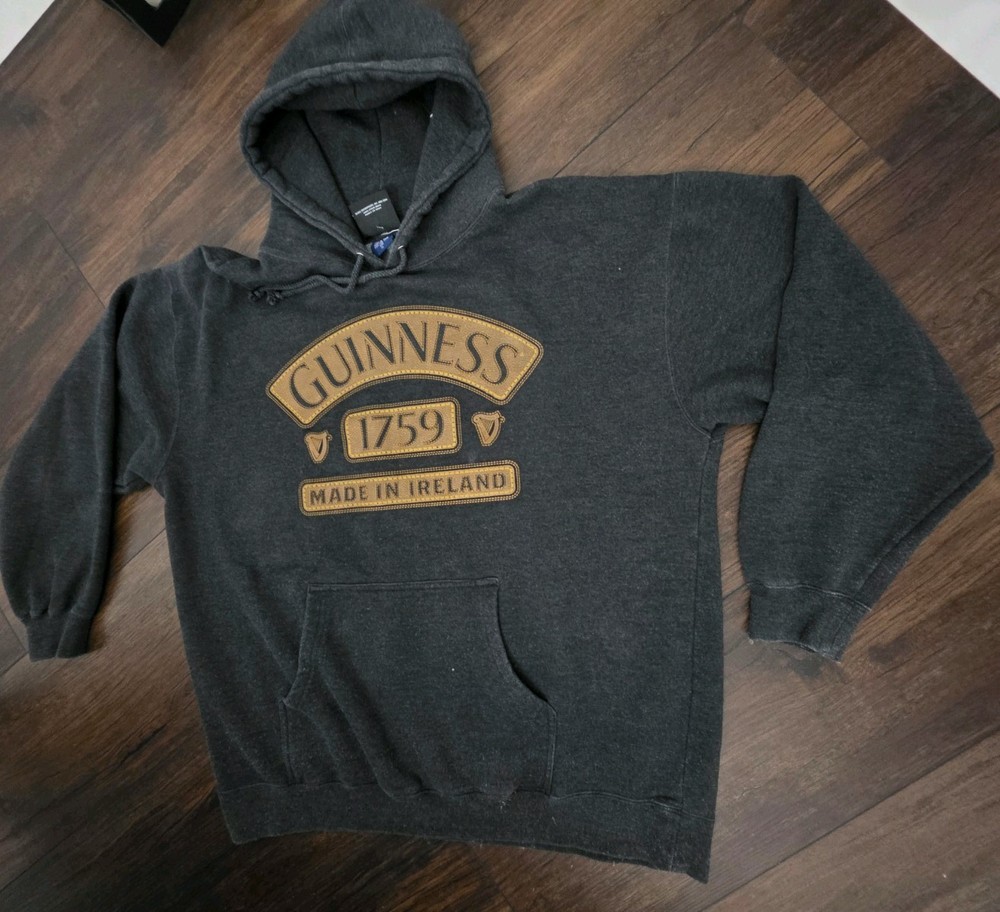 VTG Guinness 1759 Made in Ireland Men's Hoodie  w/Pocket Unisex Pullover SZ XL