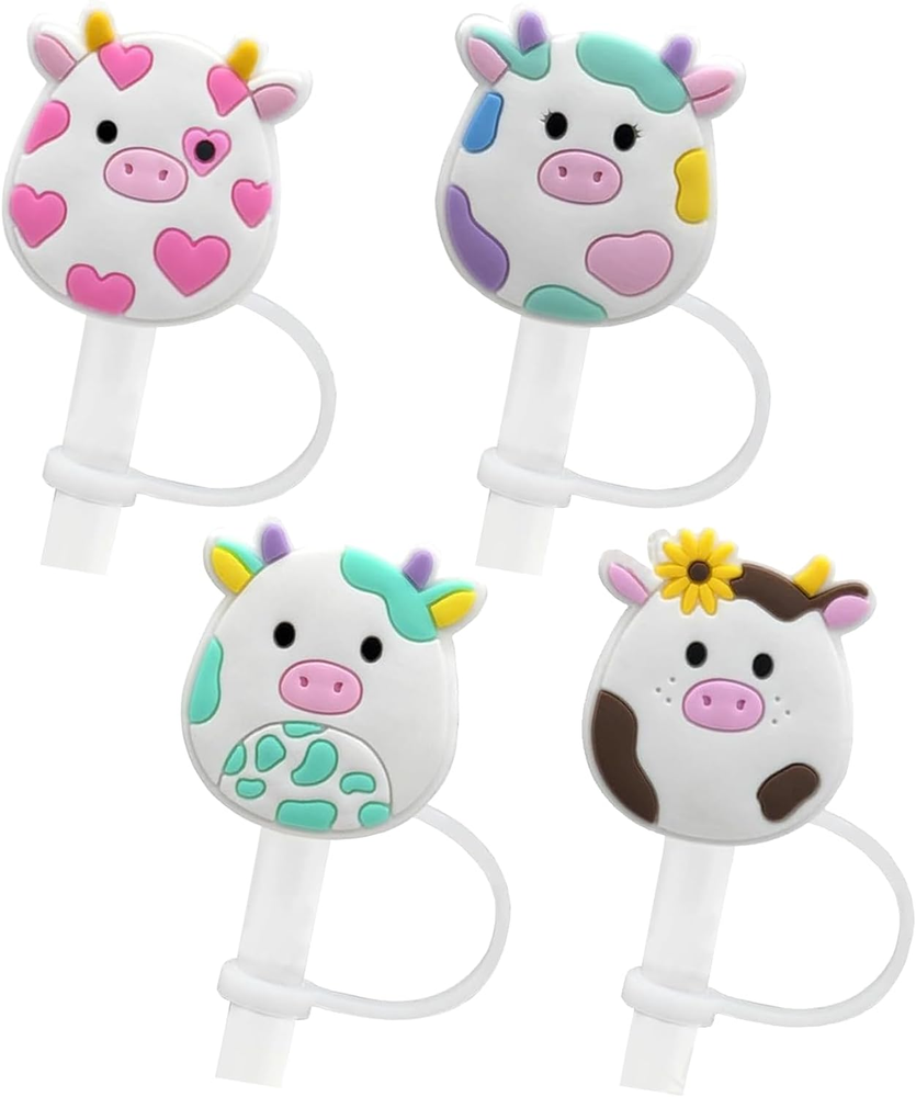 Straw Cover Cap for Stanley Cup 30 Oz 40 Oz Tumblers 10Mm Cute Cow Straw Tips Co