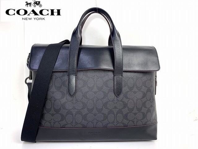 Coach Men'S Signature Hamilton Portfolio 2Way Business Bag Briefcase Shoulder