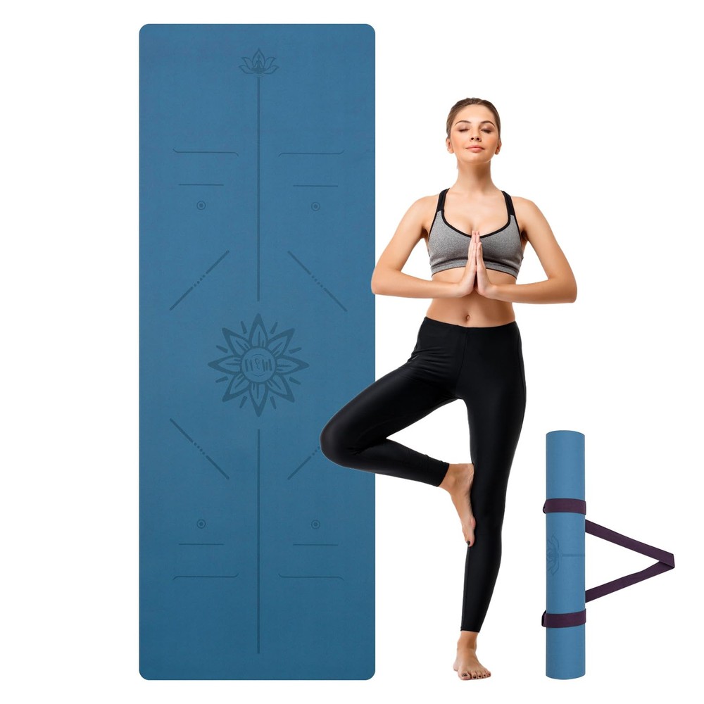Non-Slip Yoga Mat with Carrying Strap for Home Yoga Pilates and Workouts