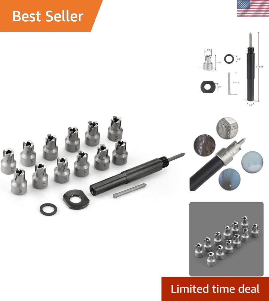 12-Piece HSS Spot Weld Cutter Set with 3/8-Inch Cutting Diameter for Welding Removal