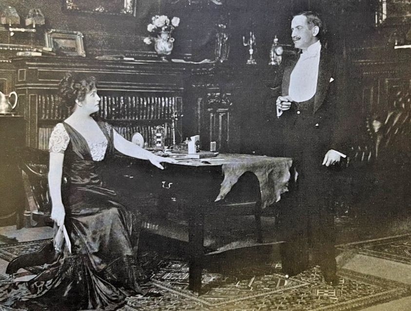 1910 Vintage Illustration Actors Jane Eustace and Hall McAllister