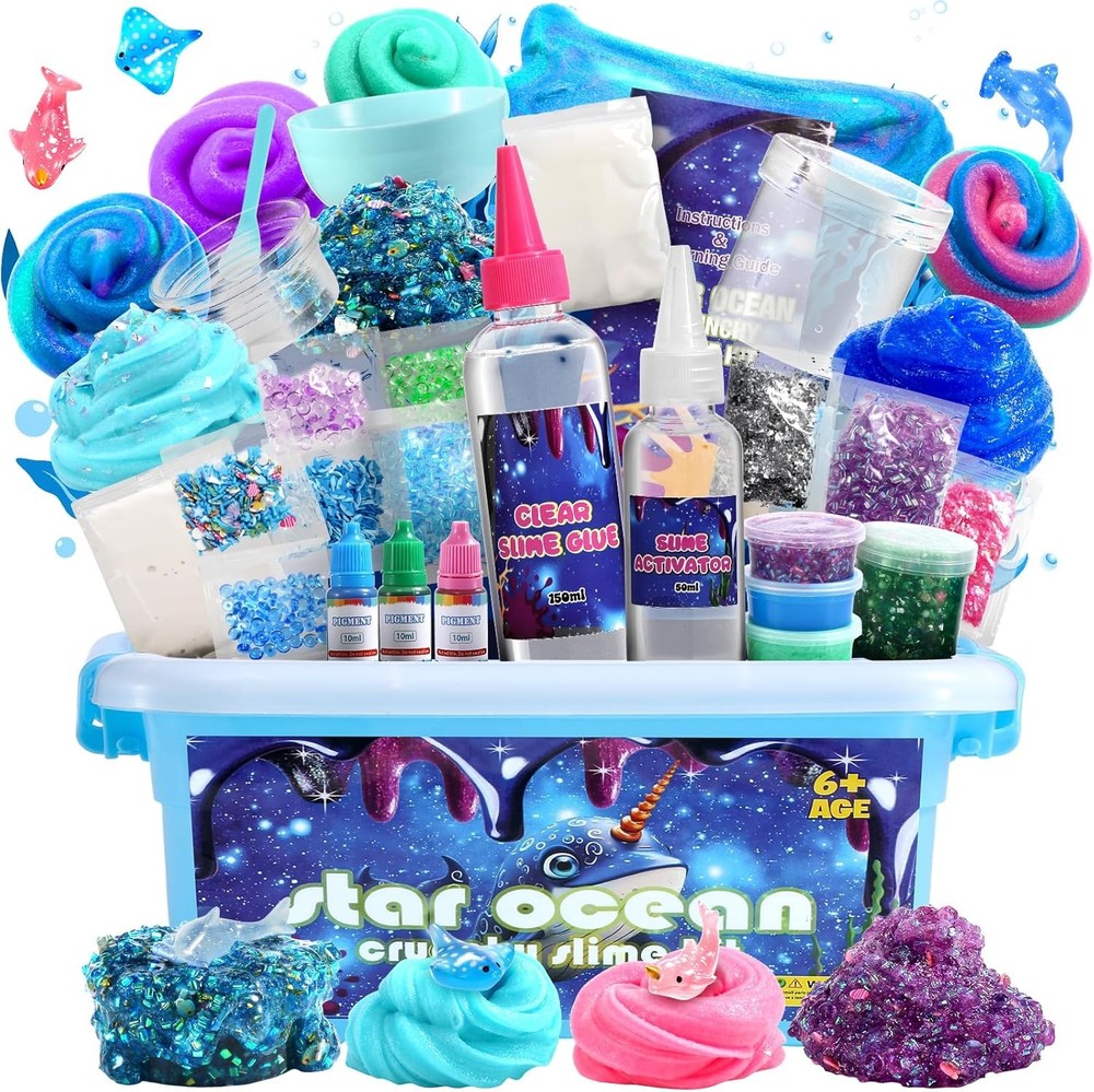Slime Kit for Girls Ages 8-12 Mini Butter, Clear, Water, Cloud Slimes, S
