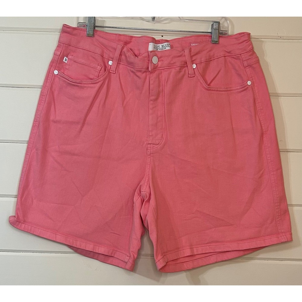 Judy Blue High Waist Tummy Control Denim Shorts in Bubble Gum Pink Size 3XL