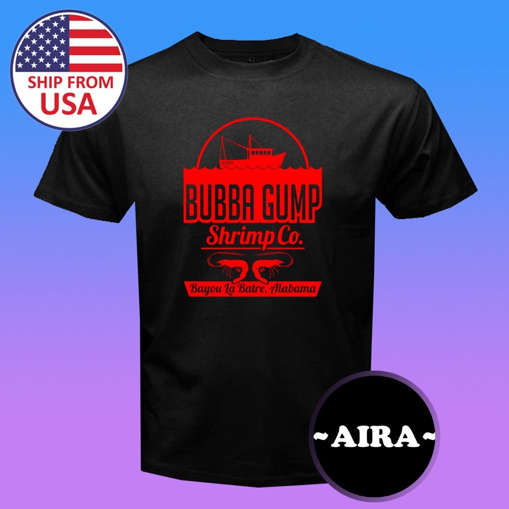 Bubba Gump Shrimp Co Forest Gump Movie Men's Black Size S-5XL