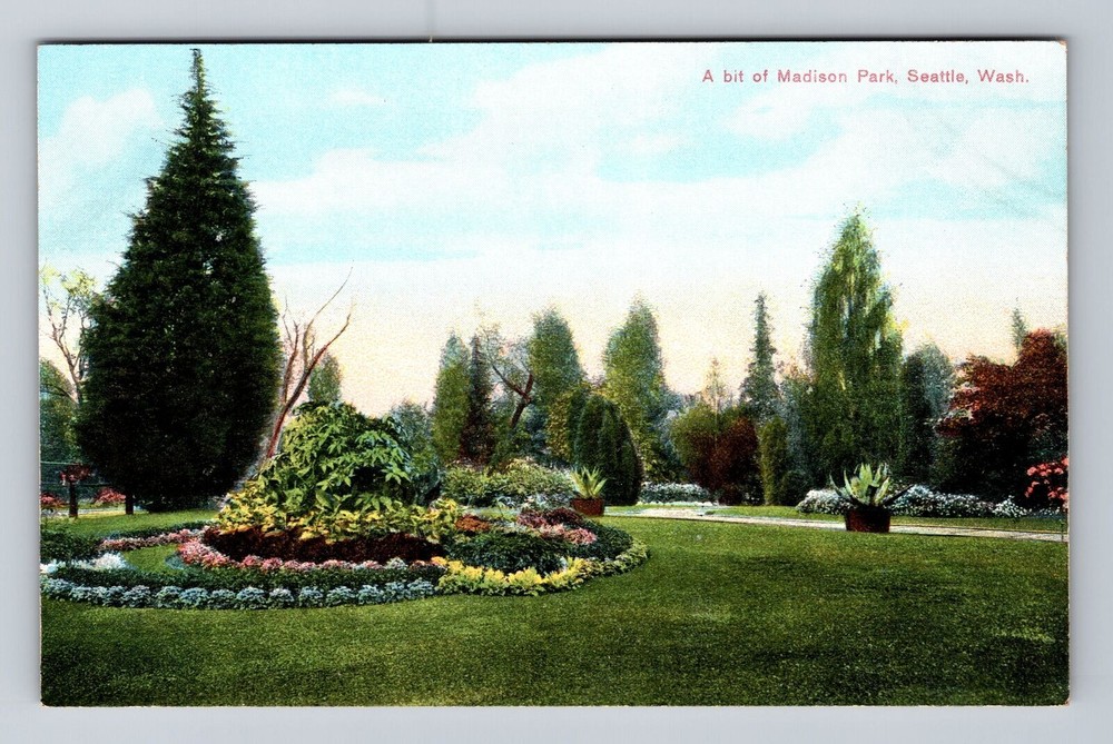 Vintage Antique Madison Park Seattle WA Washington Postcard