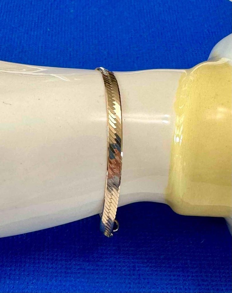 Stunning 14k aCa Italy Herringbone Bracelet 7