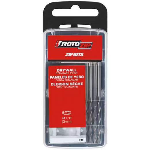 8-Pack 1/8 in Drywall Rotary Drill Bits with Guidepoint for Precise Cutting