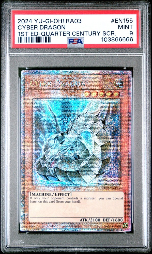 Cyber Dragon RA03-EN155 Quarter Century Secret Rare 1st Edition PSA 9 Gem Mint-image