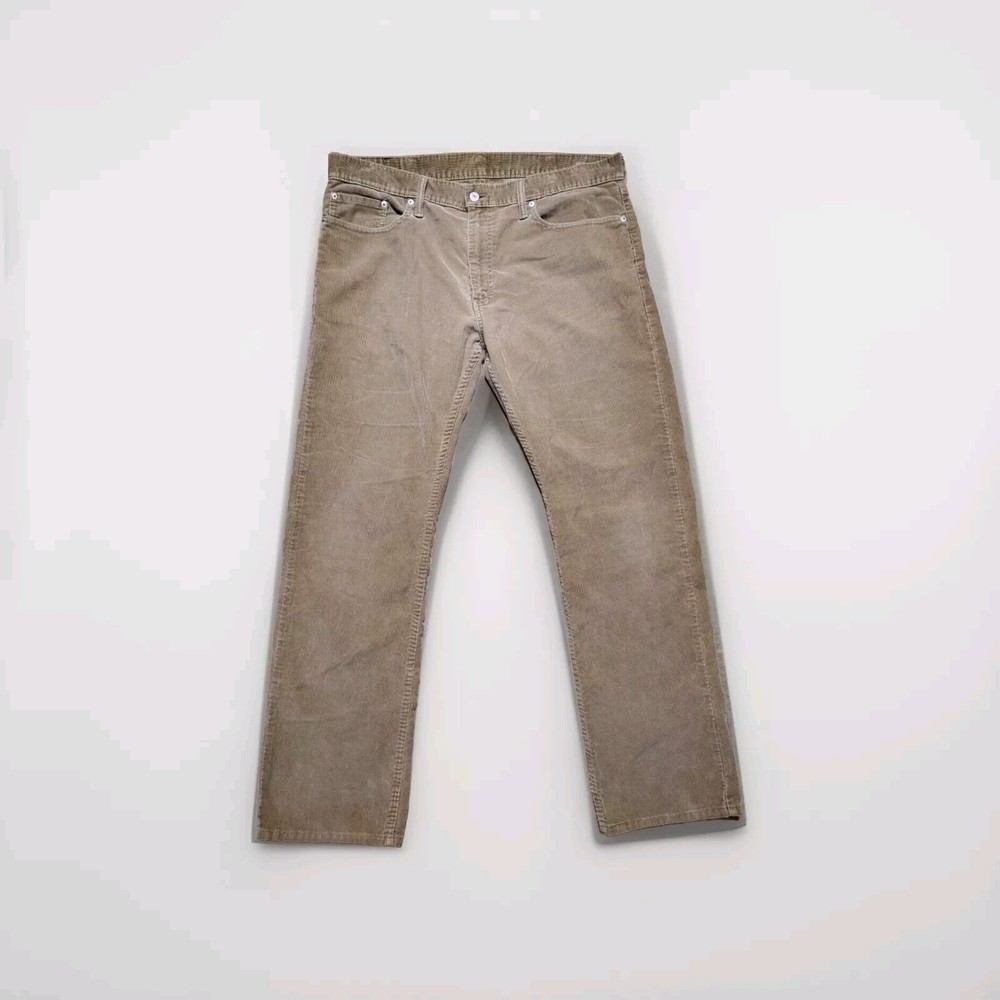 Levis Pants Mens 38x32 Brown Tan Corduroy 514 Straight Leg