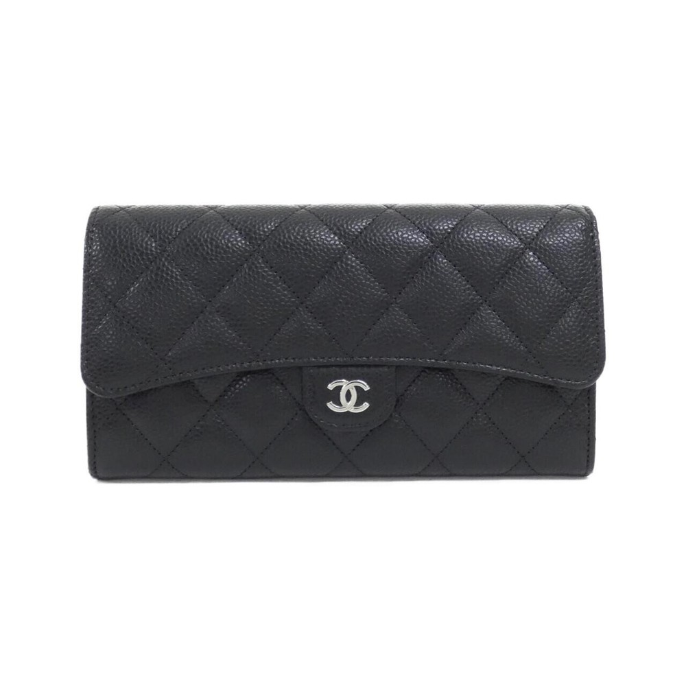 Authentic CHANEL Timeless Classic Wallet AP0241 Black Caviar Leather