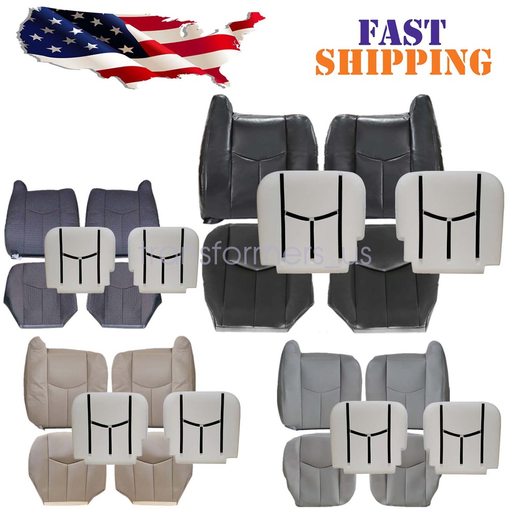 For 2003-06 Chevy Silverado GMC Sierra Front Seat Cover &Foam Cushion No Armrest