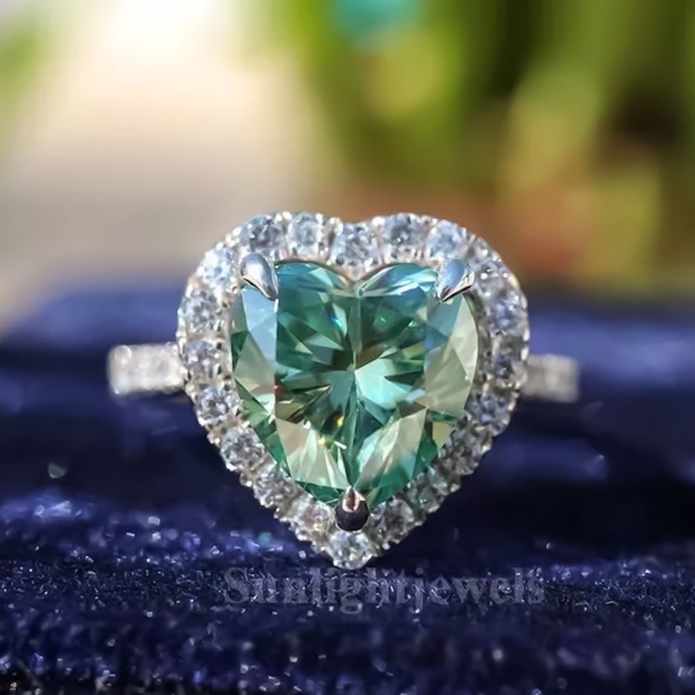 11.20 Ct Certified Heart Cut Blue Diamond 925 Sterling Silver Engagement Ring