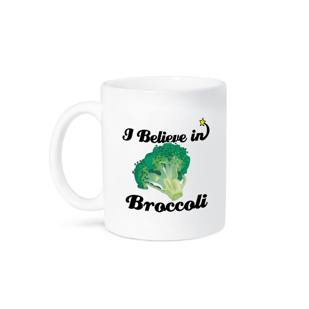 3dRose I Believe In Broccoli Ceramic Coffee Mug  