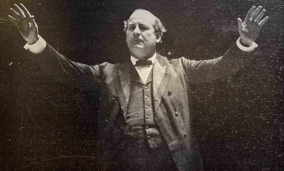 1908 Vintage Magazine Illustration William Jennings Bryan Speaking