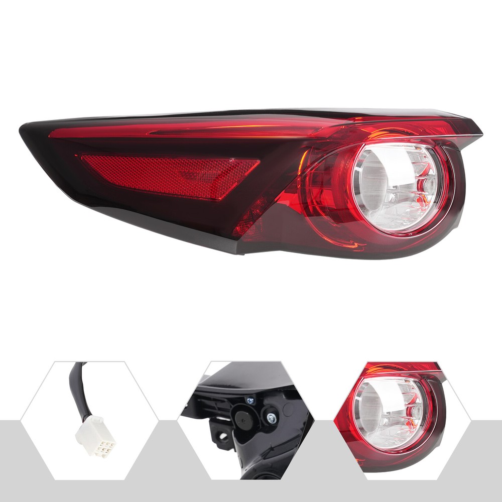 Left Tail Light For 2016-2023 Mazda CX-9 LED Tail Lamp with Halogen Turn Signal