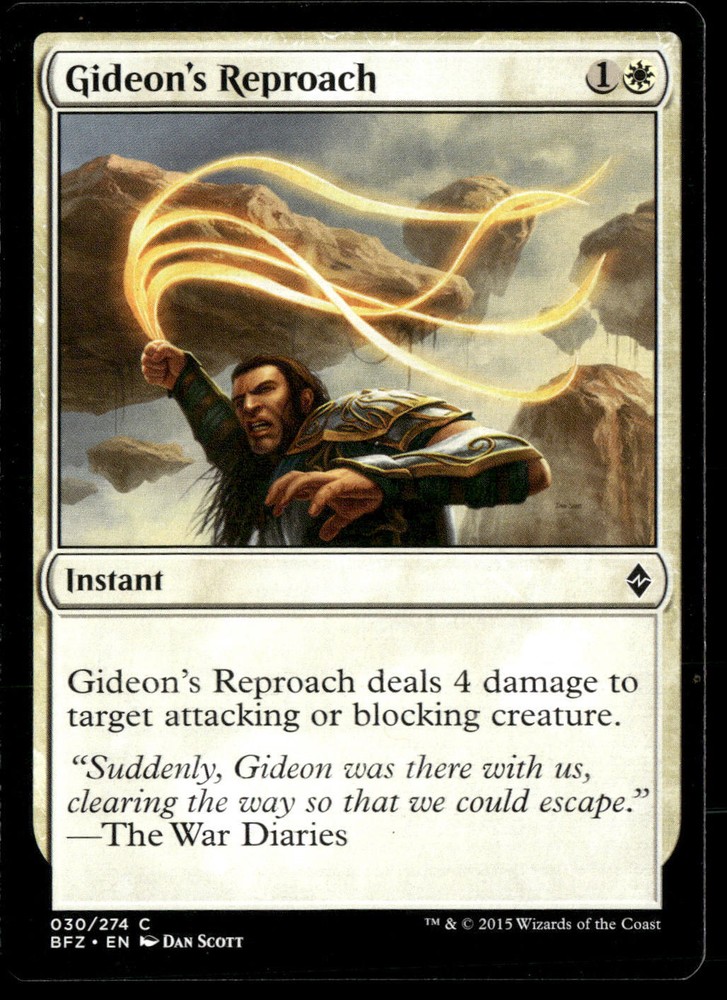 Gideons Reproach MTG White Card BFZ Magic the Gathering Booster Pack-image