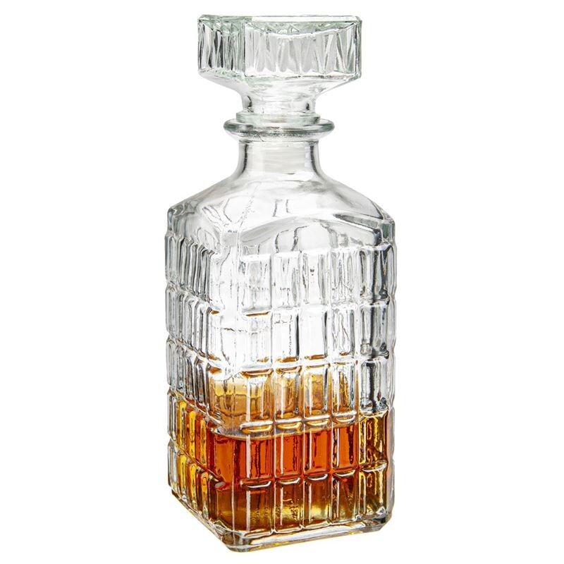 Premium 1L 34Oz Whiskey Decanter – Tempered Glass Spirits Vessel by Circleware