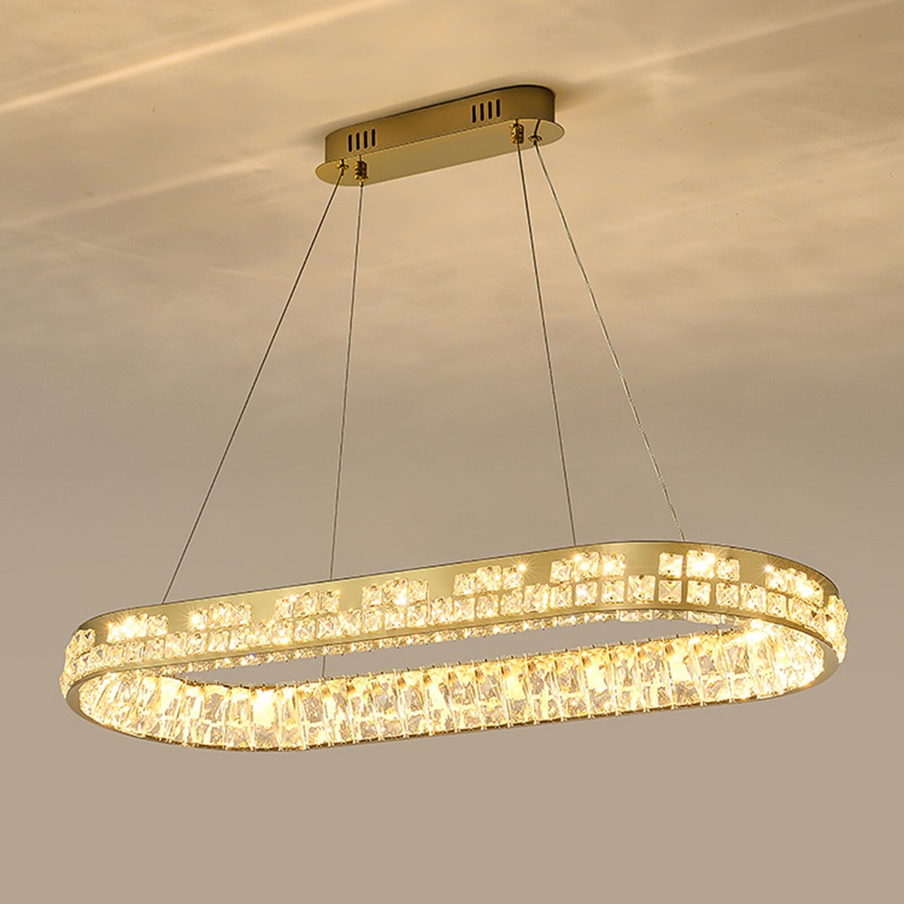 35.4'' Modern Luxury Crystal Chandelier Ceiling Lamp Pendant Light Dining Room