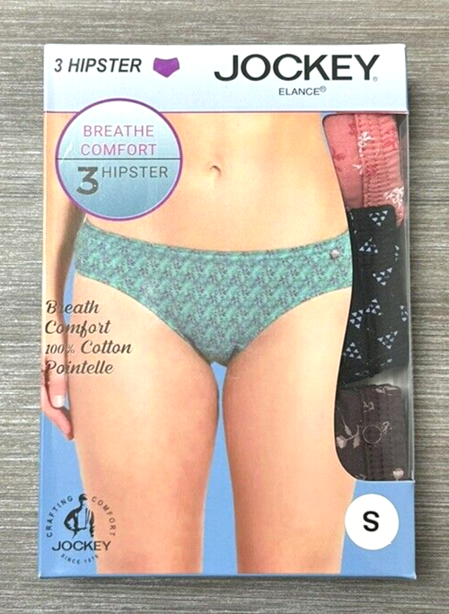 Ex Jockey Ladies Breathe Comfort 100% Cotton Hipster Briefs Pack Of 3 Size S-XXL