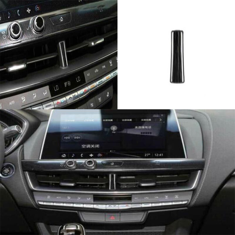 2020-2023 Black Steel Center Console Air Outlet Vents Strip For Cadillac CT5