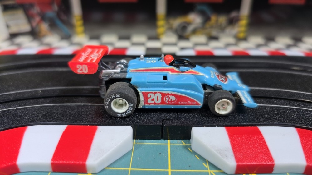 Vintage Tyco Slot Car #278 Blue Indy Patrick STP Tested and Working