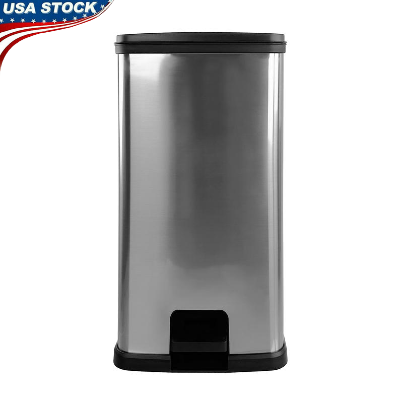 13.2 Gallon Touchless Plastic Step Trash Can for Kitchen Indoor Waste Bin