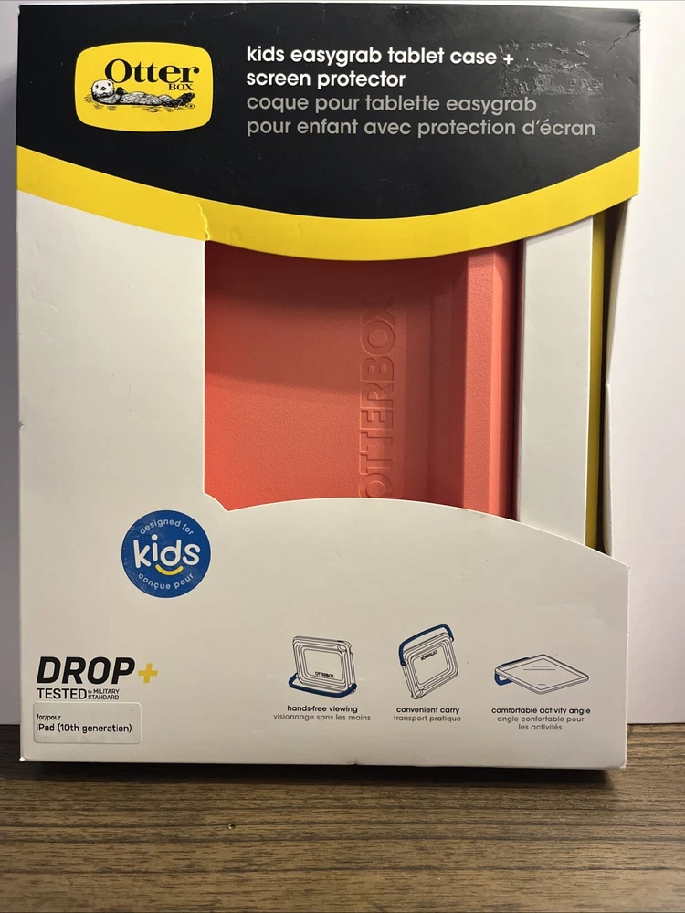 Otterbox EasyGrab Case for iPad 10th Gen with Pink Kids Screen Protector