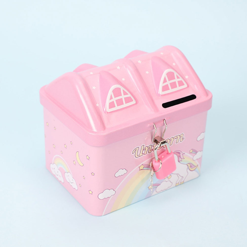 Kids Piggy Bank Unbreakable Coin Tinplate Decorative Child Girl