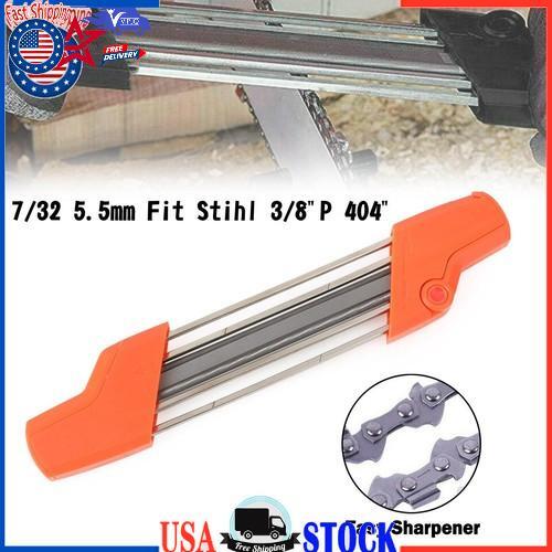 2 IN 1 Chainsaw Sharpener Kit for Stihl 3/8P 404 Chains 7/32 5.5mm