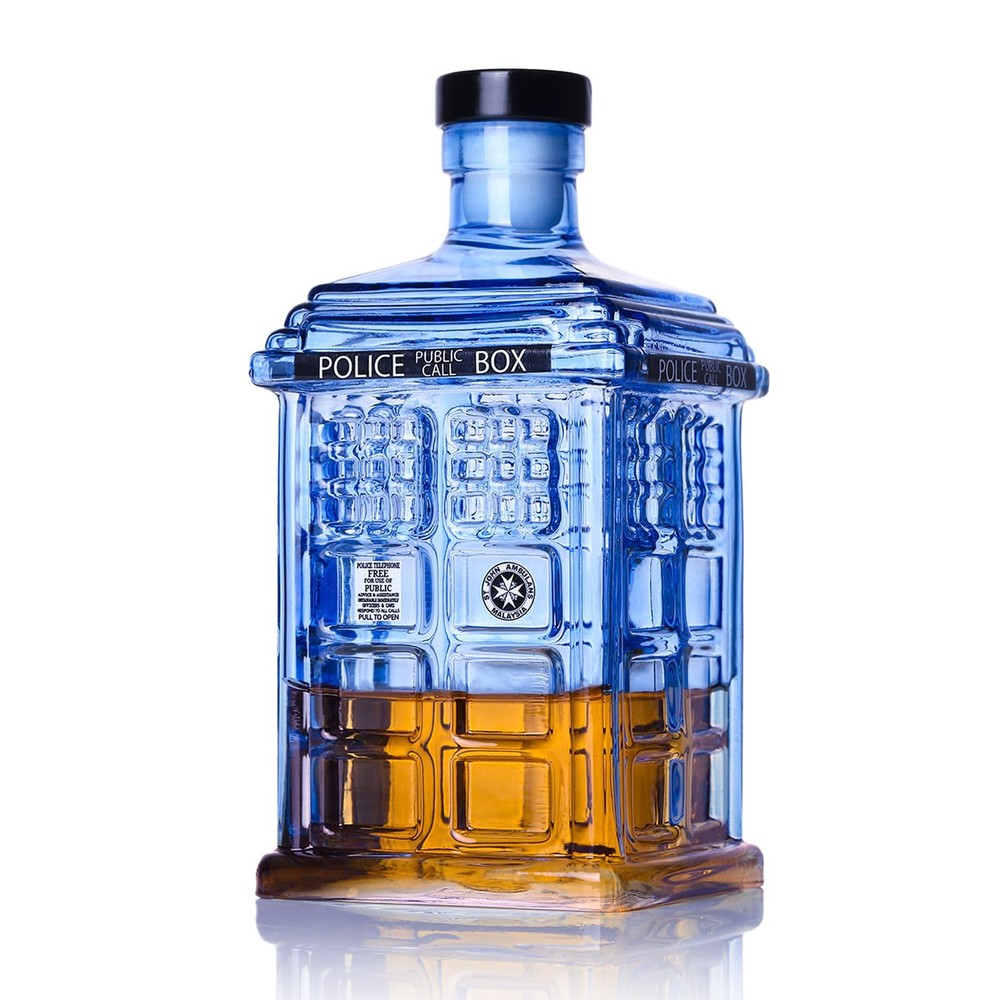 Fathers Day Birthday Whiskey Decanter Tardis Police Box Gift for Men Dad-image