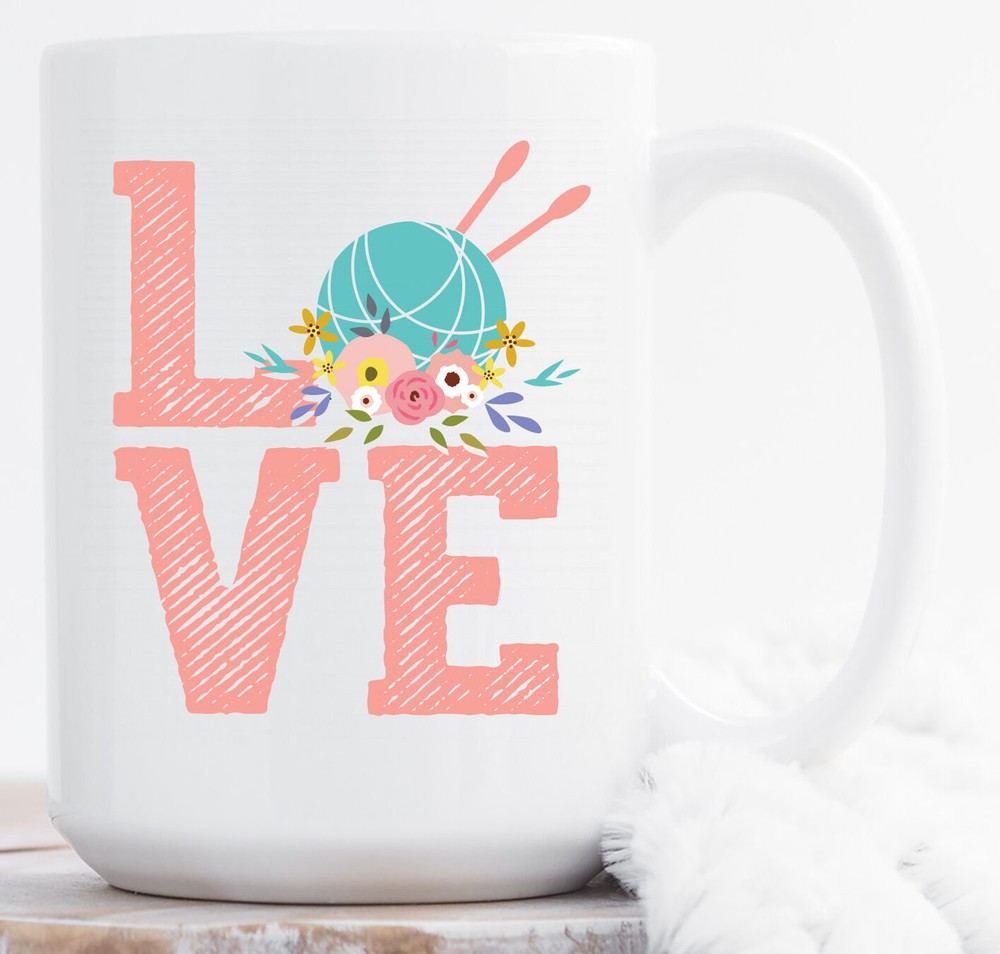 Knitting Love Mug Knitting Mug Knitter Gift Knitter Coffee Mug Knitting Gift