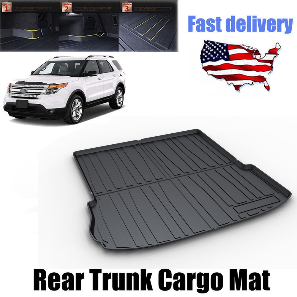 TPO Trunk Cargo Liner Floor Mat for 2011-2019 Ford Explorer All-Weather Protection