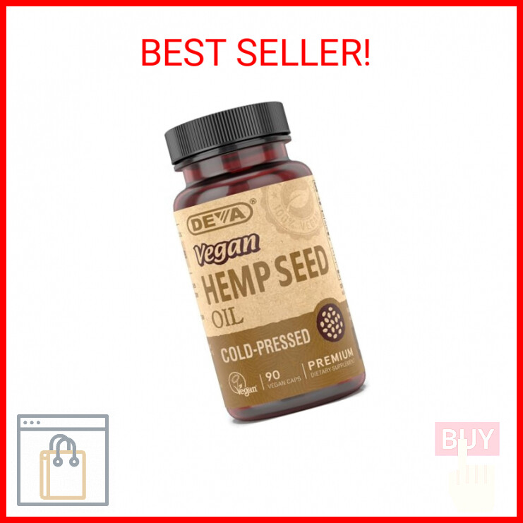 DEVA Vegan Virgin Hemp Seed Oil Capsules – Cold-Pressed, Unrefined, 90 Count