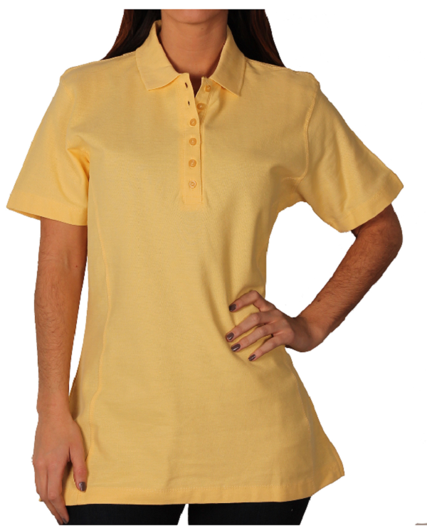 Women's Hartwell L Fine Pique Cotton Short-Sleeve Polo Top Yellow